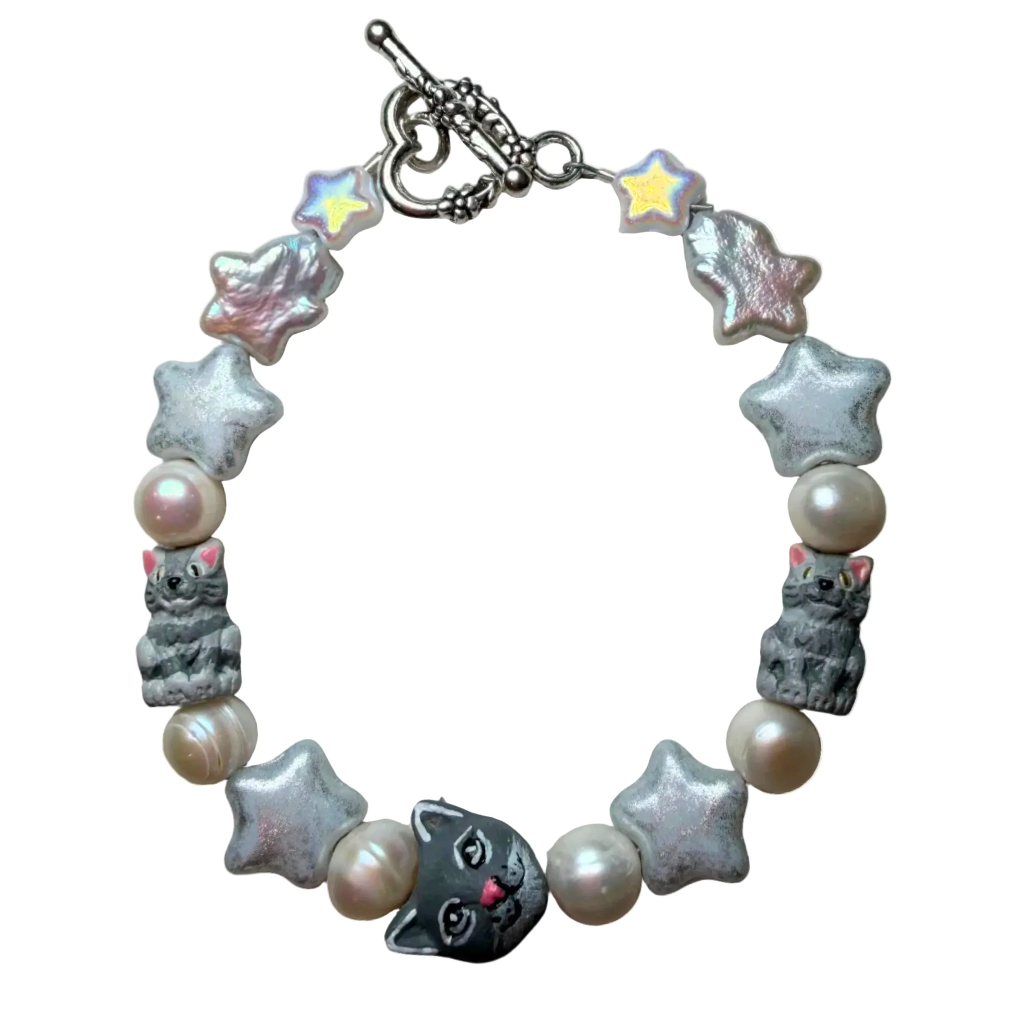 Grey Kitty Girl Custom Bracelet